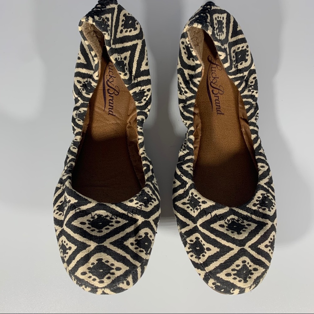 Lucky Brand Erin Ballet Flats 6 Boho Southwest Tribal Geometric Festival